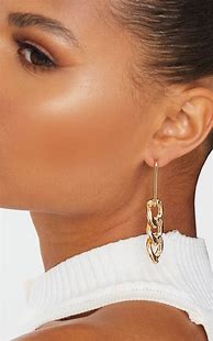 Image result for Gold Chain Hoop Earrings