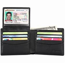 Image result for Men's Black Leather Bifold Wallet