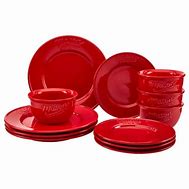 Image result for Red Dishes Set