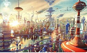 Image result for Futuristic City Background Cartoon