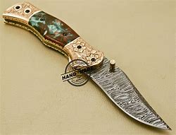 Image result for Copper and Brass Damascus Knife