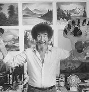 Image result for Bob Ross Painting Black