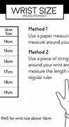 Image result for Wrist Size Chart for Men