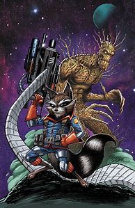 Image result for Classic Rocket Raccoon and Groot