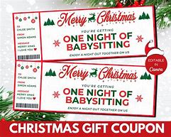 Image result for Christmas Babysitting Coupon