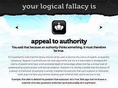 Image result for Authority Fallacy Examples