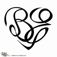 Image result for B Heart Tattoo
