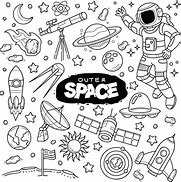 Image result for Black and White Outer Space Doodle Vectors