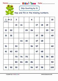 Image result for Skip Counting Sheet