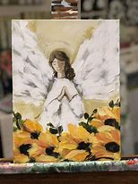 Image result for Sunflower with Angel in Sky in Background
