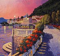 Image result for Paintings of Lake Como Italy