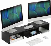 Image result for 2 Monitor Riser Stand