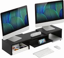 Image result for Wood Monitor Stand with Drawer