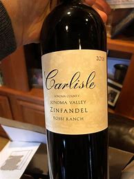 Image result for Carlisle Zinfandel 100th Anniversary Rossi Ranch