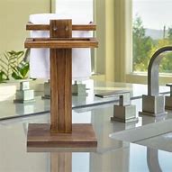 Image result for Wood Countertop Hand Towel Holder