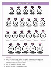 Image result for Printable Ring Size Sheet