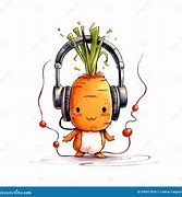 Image result for Carrot with Headphones