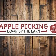 Image result for Apple-Picking Sign