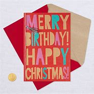 Image result for Merry Christmas Happy Birthday Card