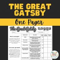 Image result for The Great Gatsby One-Pager