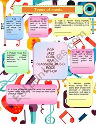 Image result for Printable Wroksheet On Different Types of Music