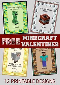 Image result for Minecraft Valentines Cards