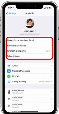 Image result for iPhone Settings Apple ID