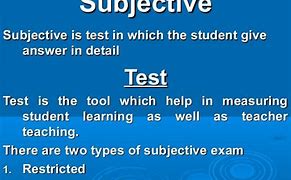 Image result for Subjective Test
