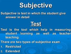 Image result for Subjective Test Example