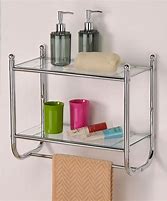 Image result for Silver Bathroom Wall Shelves
