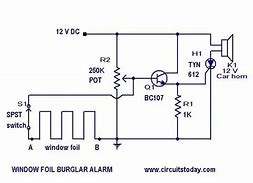 Image result for Burglar Alarm Circuit Diagram