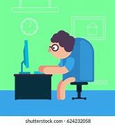 Image result for Sitting at Computer Clip Art