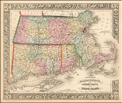 Image result for Rhode Island Connetecut Masachusetes Map with Cities