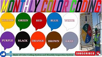 Image result for Monthly Inspection Color Code Chart