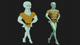 Image result for Squidward Handsome and Brave