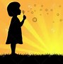 Image result for Silhouette of Child Chasing Bubbles