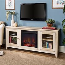 Image result for White Oak TV Stand with Fireplace