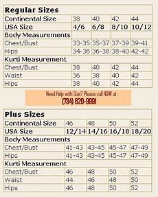 Indian Kurti Size Chart Women Sizing Usa Women Top Sizes