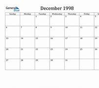Image result for December 1998 Calender