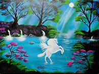 Image result for Mystical Unicorn Acrylic Painting