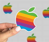 Image result for Vintage Apple Rainbow Sticker