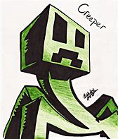 Image result for Realistic Minecraft Creeper Drawing