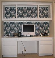 Image result for Wallpapered Built in Wall Desk