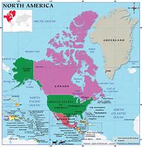 Image result for Continent of North America Map