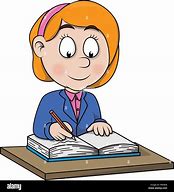 Image result for A Girl Is Writing Cartoon