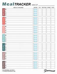 Image result for Free Printable Meal Tracker