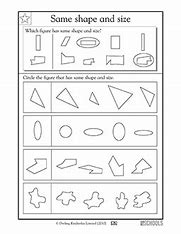 Image result for Shapes and Sizes Worksheet
