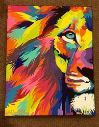 Image result for Colorful Lion Painting Acrylic