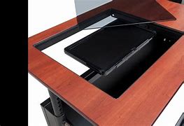 Image result for Computer Desk Monitor Under Glass