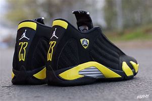 Image result for Jordan 14 Yellow and Black